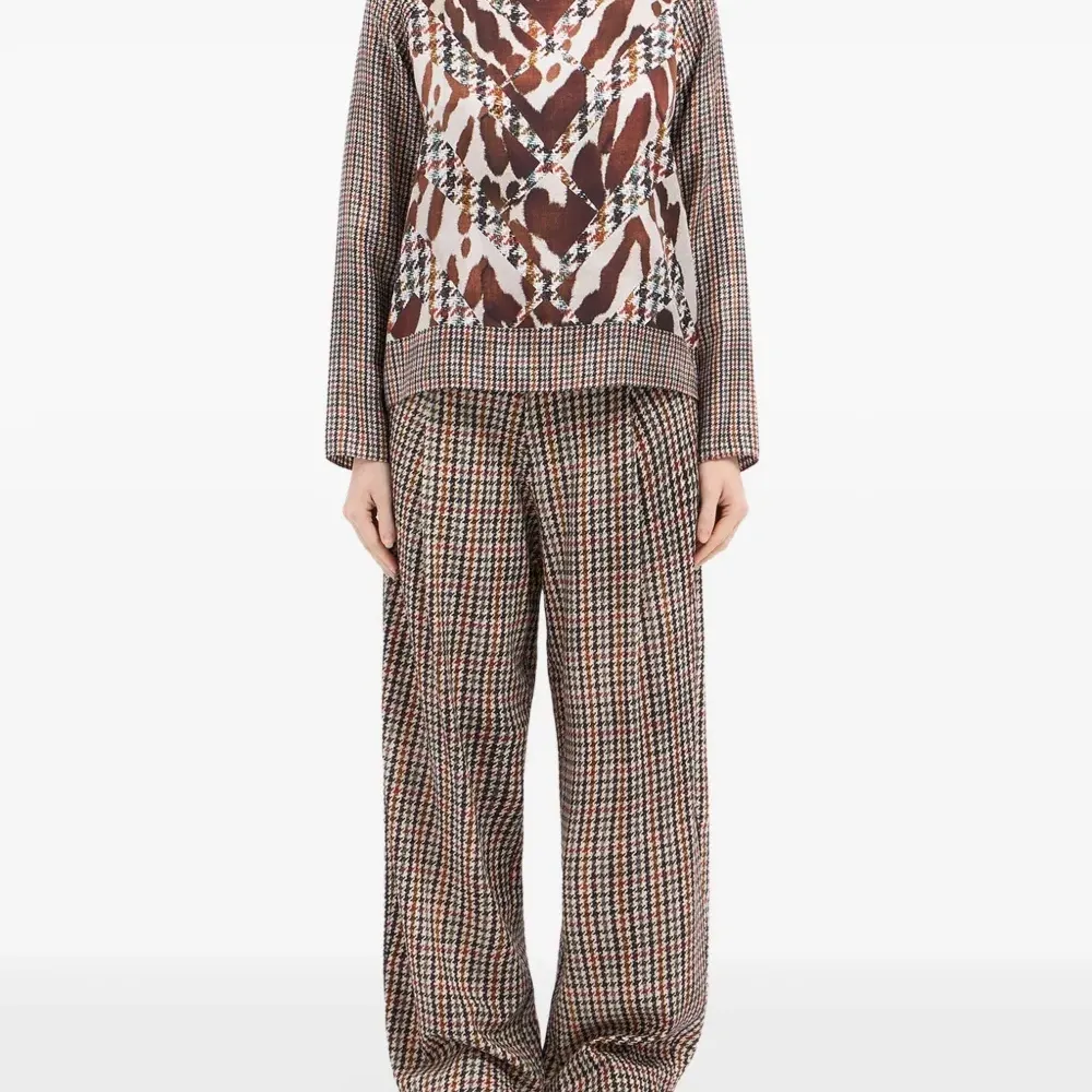 Блузка с принтом "гусиная лапка"