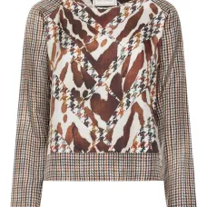 Блузка с принтом "гусиная лапка" Блузка с принтом "гусиная лапка"