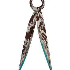 Шелковый шарф с узором "гусиная лапка"