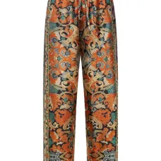 Брюки с принтом "пейсли" и кулиской на талии
