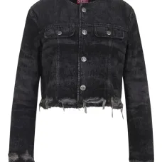 Джинсовая куртка с бахромой