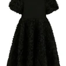 Фактурное платье с объемными рукавами