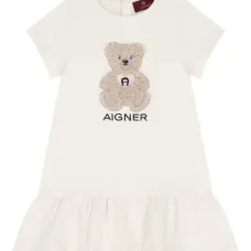 Платье с аппликацией и оборками