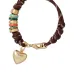 Плетёный браслет с подвеской в форме сердца