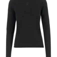 Свитер с вышитым логотипом и круглым вырезом