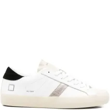 Кожаные низкие кеды на шнуровке