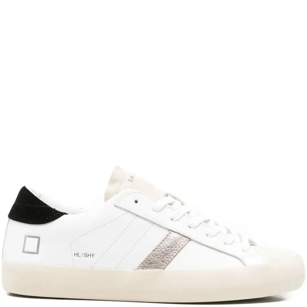 Кожаные низкие кеды на шнуровке