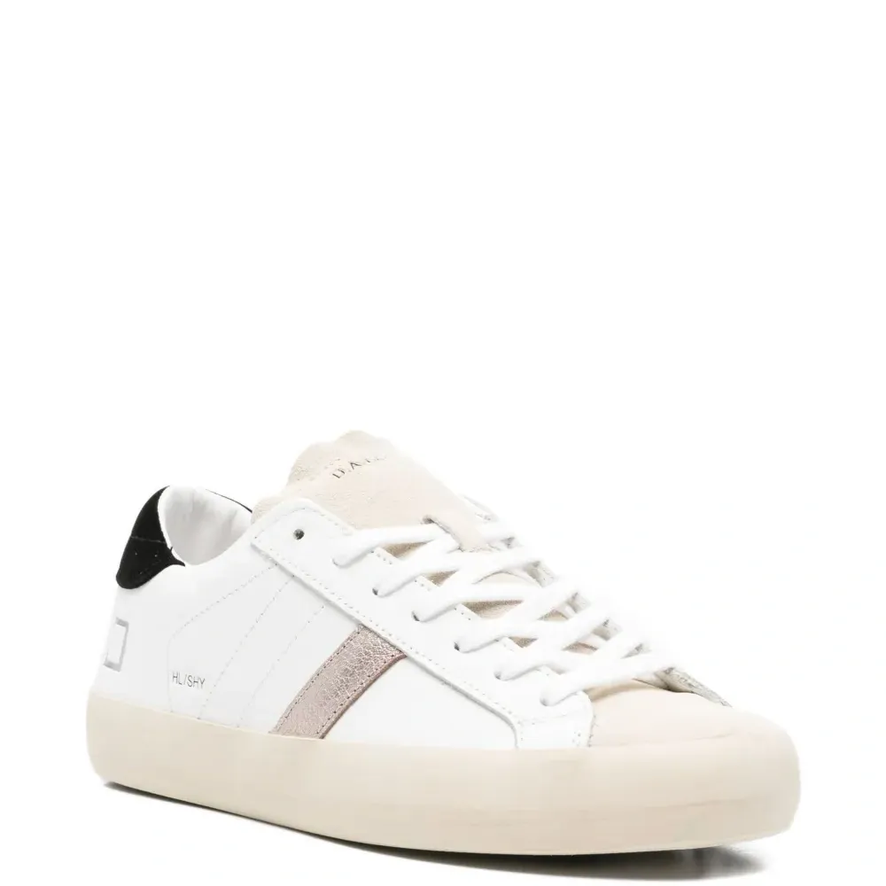 Кожаные низкие кеды на шнуровке