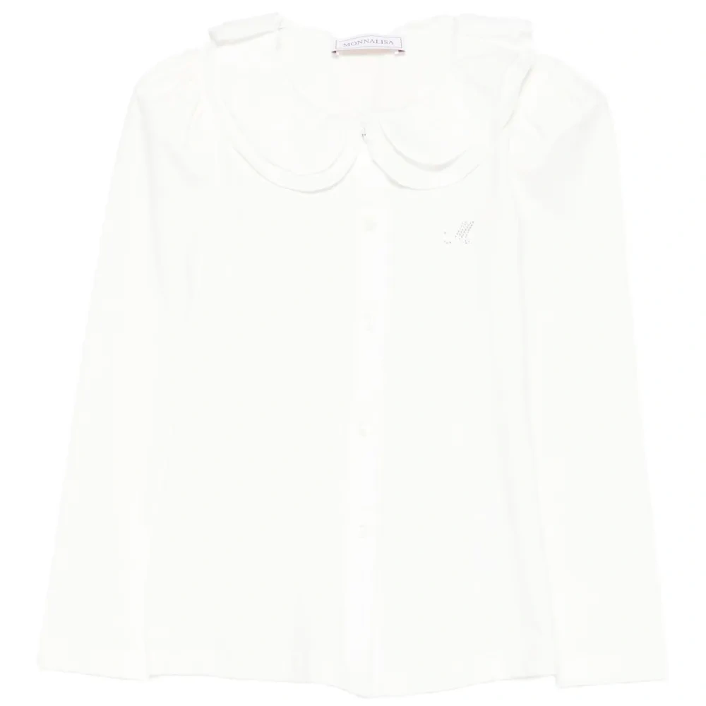 Рубашка с длинными рукавами и оборками на воротнике