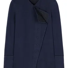 Рубашка асимметричного кроя в тонкую полоску