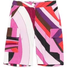 Брюки карго с геометричным принтом