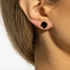 Серьги-гвоздики с цветком пики