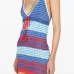 Полосатое платье мини с кисточками