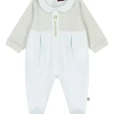 Комбинезон с воротником Питер Пэн и логотипом Комбинезон с воротником Питер Пэн и логотипом