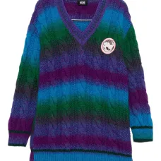 Вязаный свитер с V-образным вырезом