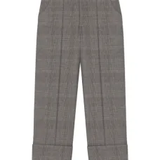 Клетчатые брюки с манжетами