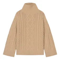 Свитер фактурной вязки с высоким воротником