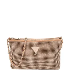 Сумка с ремешком-цепочкой, украшенным стразами