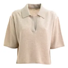 Кашемировый топ с воротником поло