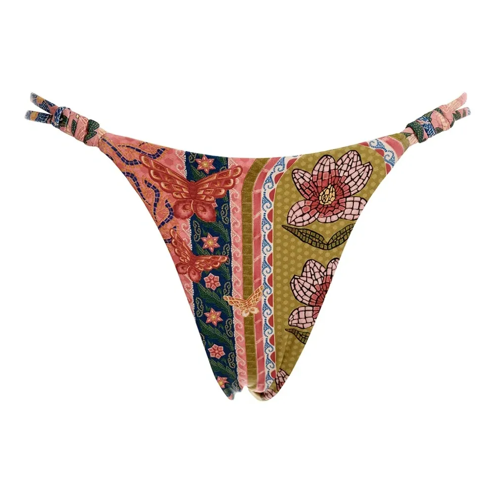 Бикини с треугольными чашками и цветочным принтом