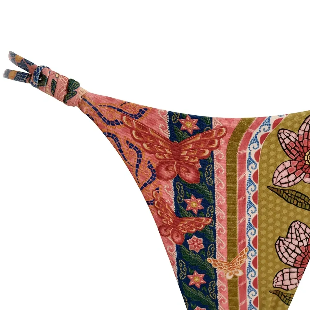 Бикини с треугольными чашками и цветочным принтом