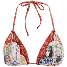 Топ бикини с треугольными чашками и принтом