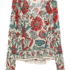 Блузка с цветочным принтом и оборками