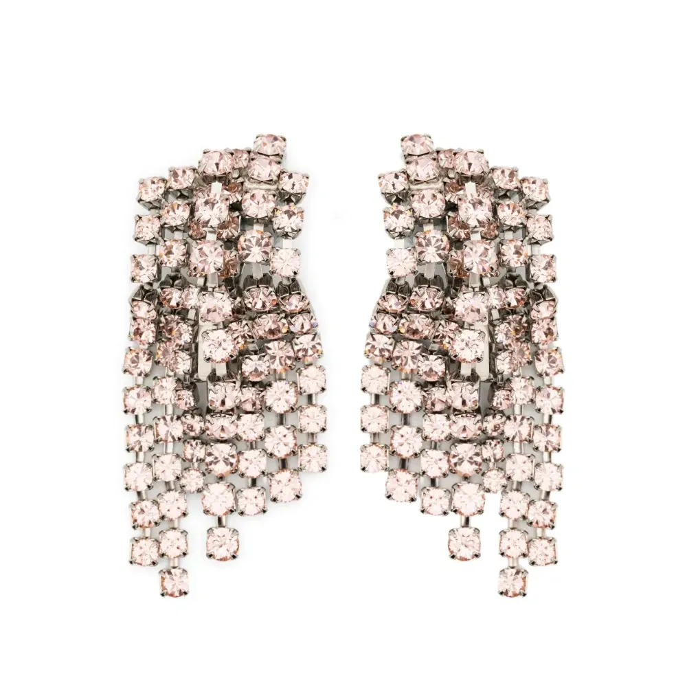 Серьга-капля с украшением из кристаллов