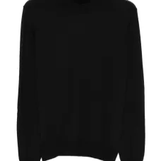 Свитер с воротником-стойкой и ребристым подолом