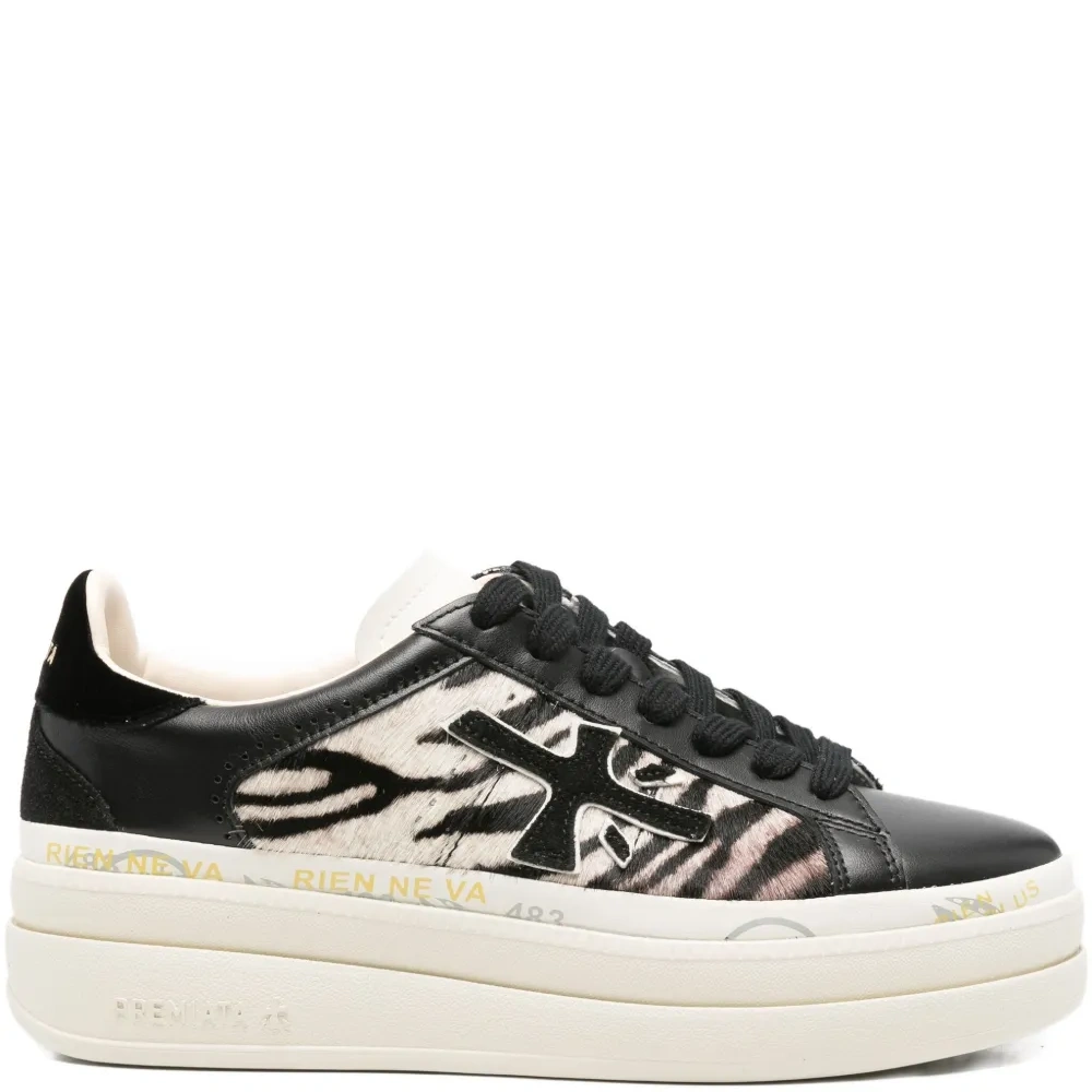 Кроссовки на платформе с принтом "зебра" Claudia