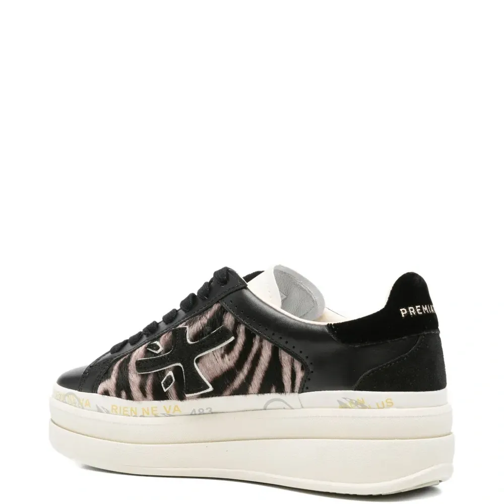 Кроссовки на платформе с принтом "зебра" Claudia