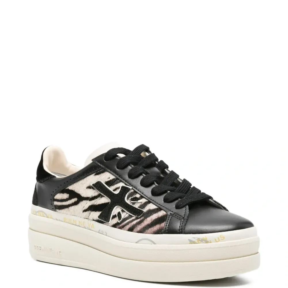 Кроссовки на платформе с принтом "зебра" Claudia