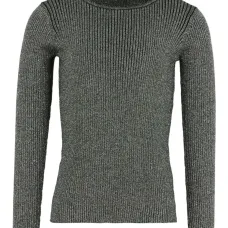 Свитер в рубчик с воротником-стойкой