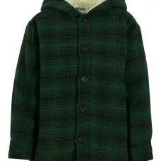 Клетчатая куртка-рубашка с капюшоном