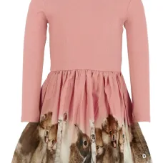 Платье в рубчик с анималистичным принтом