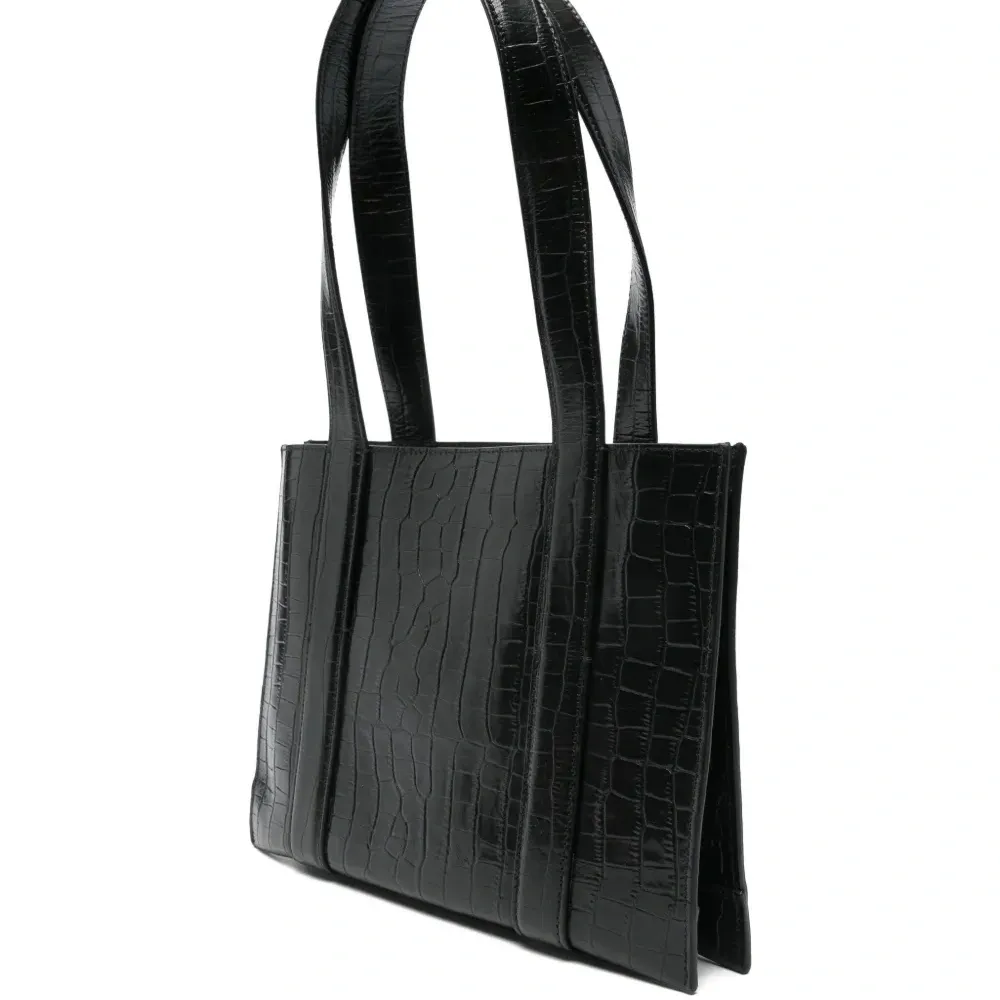 Плечевая сумка с тиснением под крокодила
