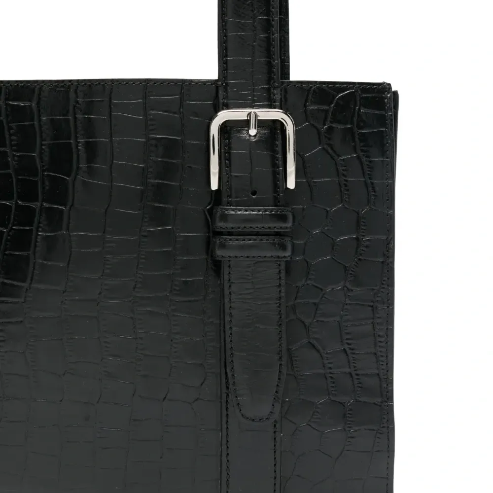 Плечевая сумка с тиснением под крокодила