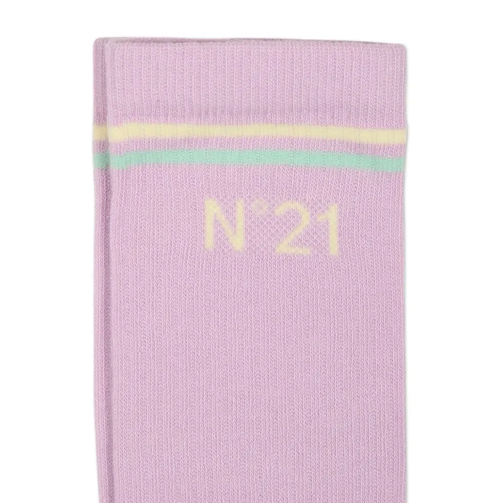 Полосатые носки с вышитым логотипом Полосатые носки с вышитым логотипом