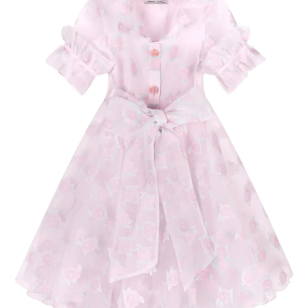 Платье с оборками и цветочным принтом