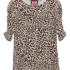 Сетчатый топ с присборенными рукавами