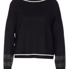 Топ с круглым вырезом и стразами