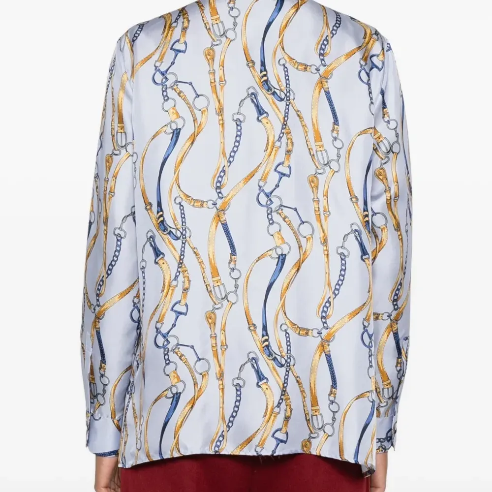 Шелковая рубашка с принтом-цепочкой