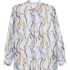 Шелковая рубашка с принтом-цепочкой