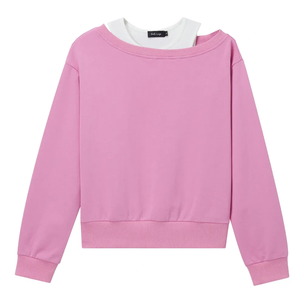 Комплект из толстовки на одно плечо и топа