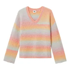 Свитер с V-образным вырезом и полосками