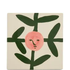 Подставка под горячее La Pittura в виде тарелки с лицом и виноградной лозой