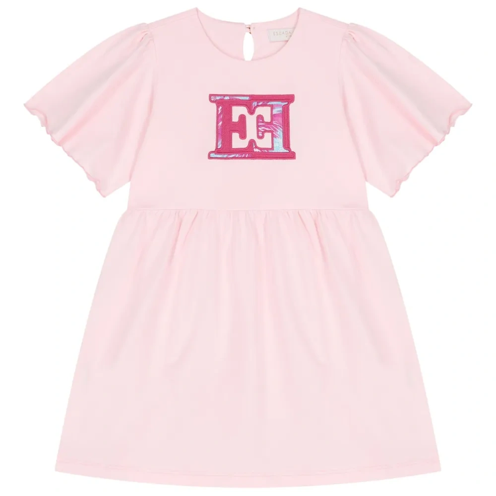 Платье с объемными рукавами и логотипом