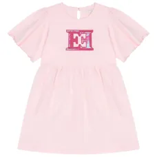 Платье с объемными рукавами и логотипом