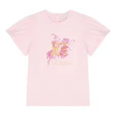 Футболка с расклешенными рукавами и логотипом