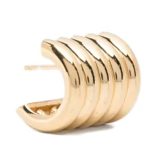 Серьги средней величины Hollyhock с ребристой поверхностью